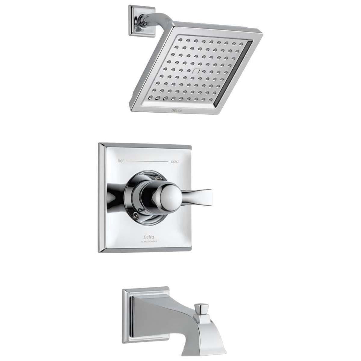 DELTA® 14 Series Dryden® T14451 Tub and Shower Trim, Brass, Chrome, 1-Handle, 2.5 gpm thumbnail 2