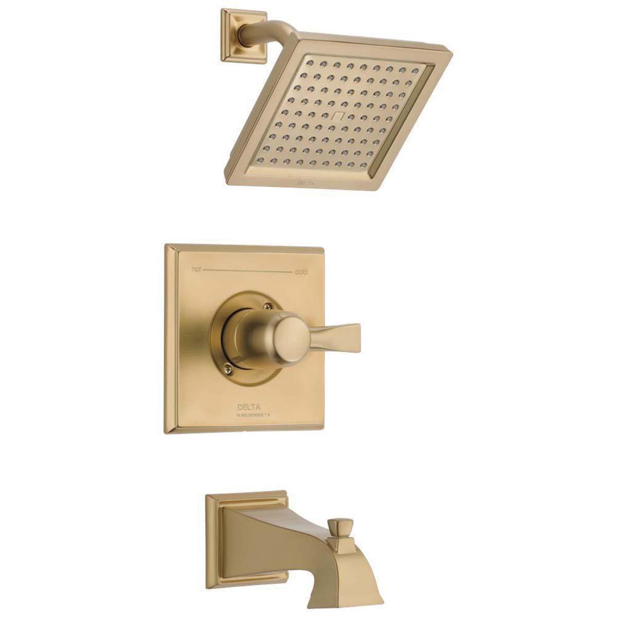 DELTA® Monitor® Monitor® 14 Series Dryden® T14451-CZ Tub and Shower Faucet Trim, Brass, Champagne Bronze, 1 -Handle
