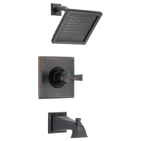 DELTA® Monitor® 14 Series Dryden® T14451-RB Tub and Shower Trim, Brass, Venetian Bronze, 1 -Handle, 2.5 gpm