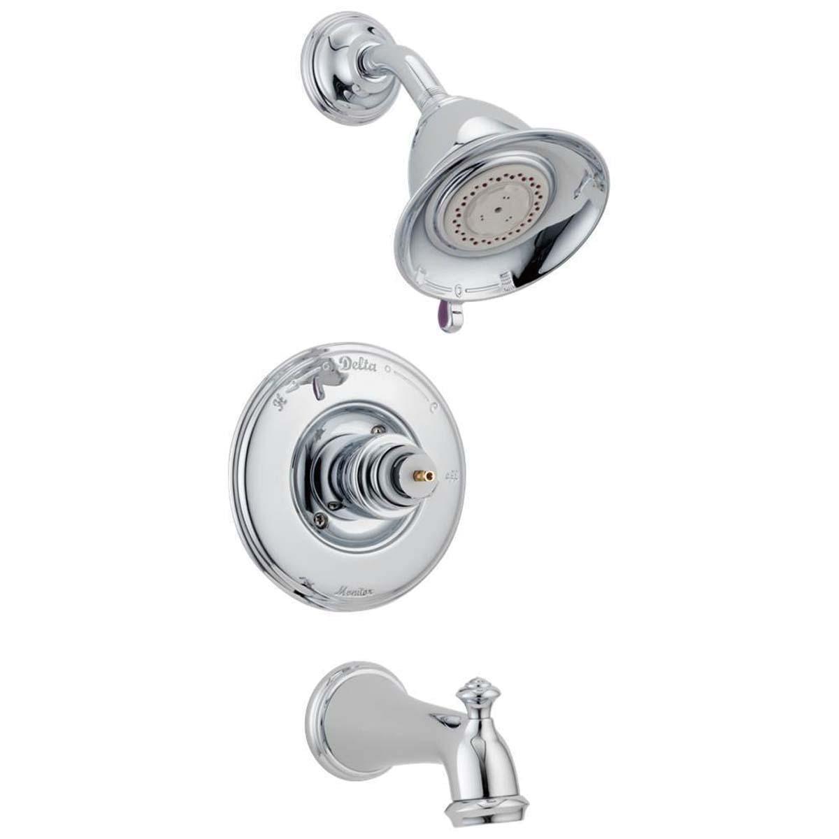 DELTA® Monitor® Monitor® 14 Series Victorian® T14455-LHP Tub and Shower Faucet Trim, Brass, Chrome, 2.5 gpm thumbnail 2