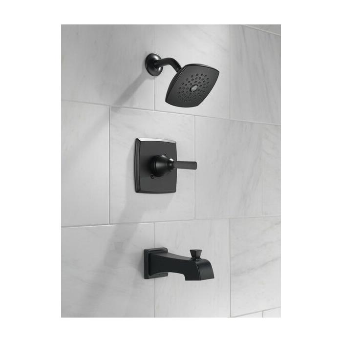 DELTA® Ashlyn® T14464-BL Tub and Shower Trim Kit, 1/2 in, IPS x Sweat, Brass, Matte Black, 1 -Handle, 1.75 gpm
