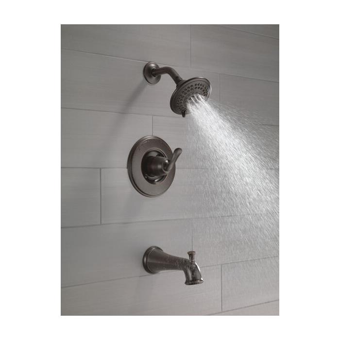 DELTA® Linden™ T14494-RB Tub and Shower Trim Kit, 1/2 in, IPS, Brass, Venetian Bronze, 1 -Handle, 1.75 gpm