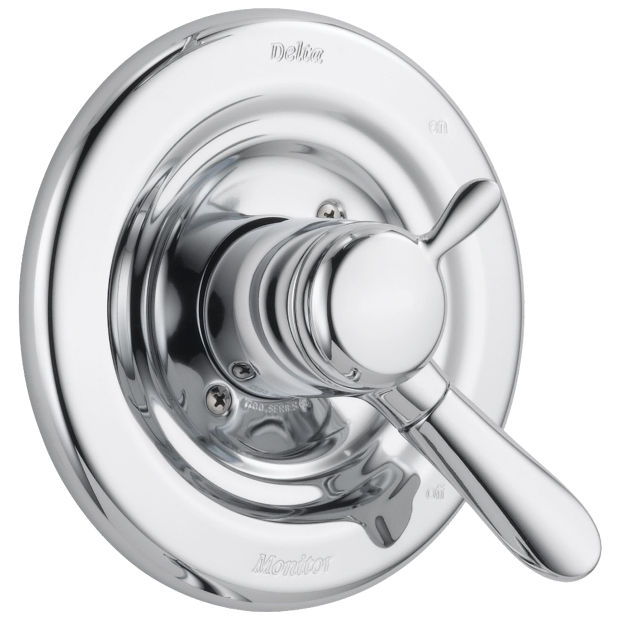 delta® 17 Series T17038 Valve Trim, Lever Handle, 1-Handle -Handle, Brass, Chrome-Plated