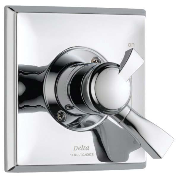 DELTA® Monitor® 17 Series Dryden® T17051 Valve Trim, Lever Handle, 1-Handle -Handle, Brass, Chrome-Plated