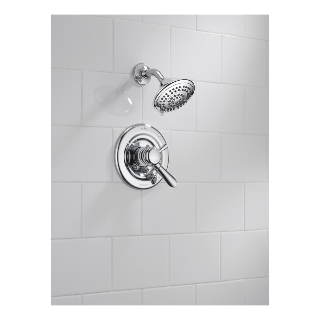 DELTA® Lahara® T17238 Shower Trim Kit, Brass, Chrome, 1-Handle-Handle, 1.75 gpm