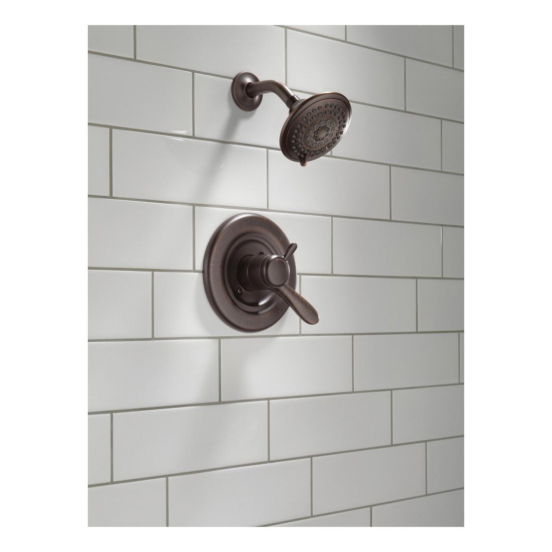 DELTA® Lahara® T17238-RB Shower Trim Kit, Brass, Venetian Bronze, 1-Handle -Handle, 1.75 gpm