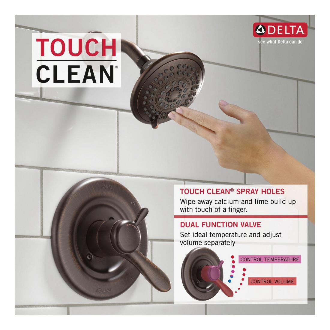 DELTA® Lahara® T17238-RB Shower Trim Kit, Brass, Venetian Bronze, 1-Handle -Handle, 1.75 gpm thumbnail 2