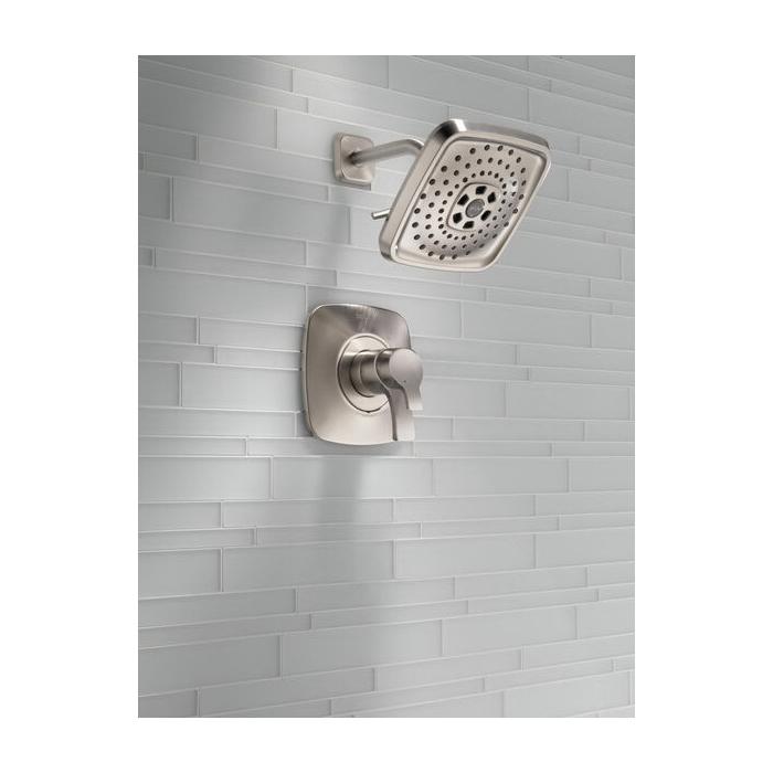 DELTA® 17 Series Tesla® T17252-SS Shower Trim Kit, Brass, Brilliance Stainless Steel, 2-Handle -Handle, 1.75 gpm