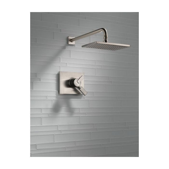 DELTA® Vero® T17253-SS Shower Trim Kit, 1/2 in, 3/4 in, Brass, Brilliance Stainless Steel, 2-Handle -Handle, 2.5 gpm