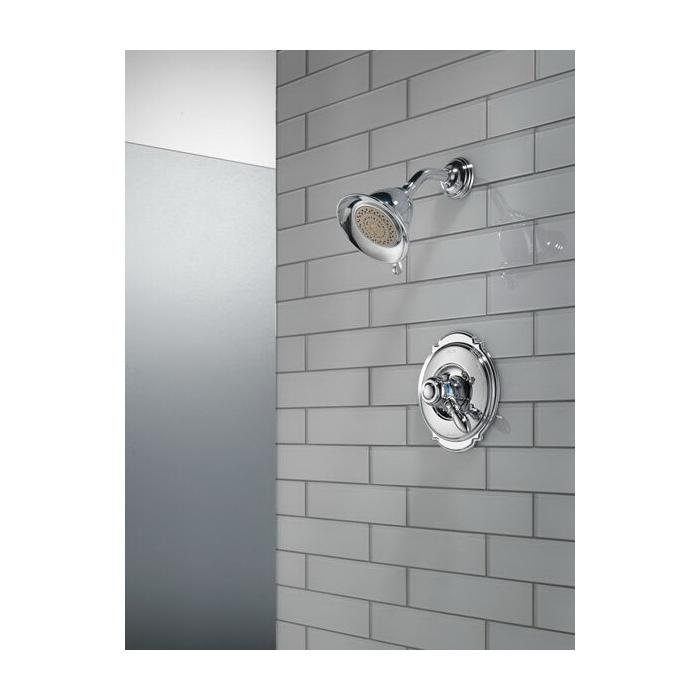 DELTA® Victorian® T17255 Shower Trim Kit, 1/2 in, 3/4 in, Brass, Chrome, 2-Handle-Handle, 2.5 gpm thumbnail 3