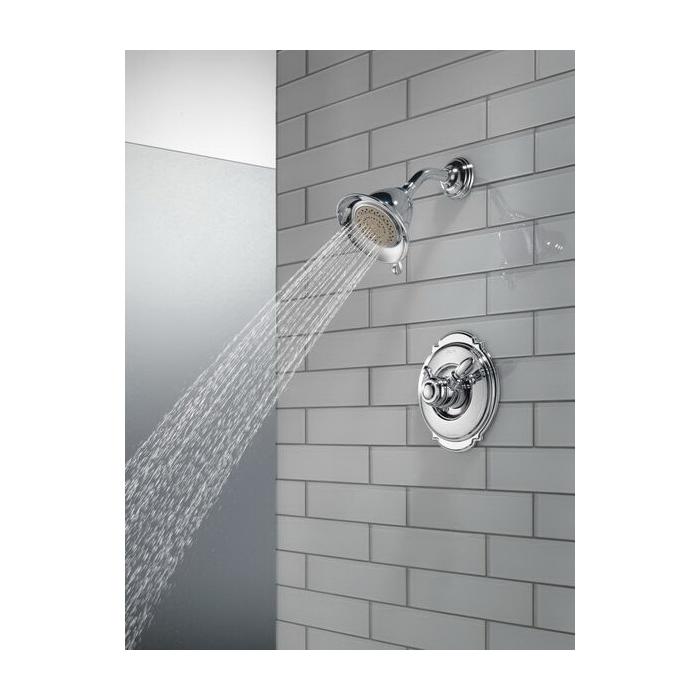 DELTA® Victorian® T17255 Shower Trim Kit, 1/2 in, 3/4 in, Brass, Chrome, 2-Handle-Handle, 2.5 gpm thumbnail 2