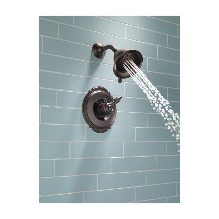 DELTA® Victorian® T17255-RB Shower Trim Kit, 1/2 in, 3/4 in, Brass, Venetian Bronze, 2-Handle -Handle, 2.5 gpm thumbnail 4
