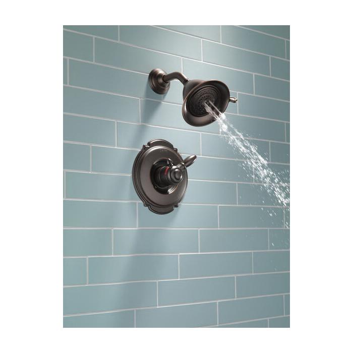 DELTA® Victorian® T17255-RB Shower Trim Kit, 1/2 in, 3/4 in, Brass, Venetian Bronze, 2-Handle -Handle, 2.5 gpm thumbnail 3