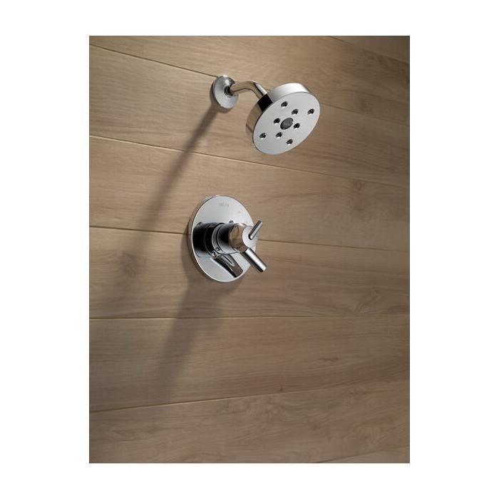 DELTA® Trinsic® T17259 Shower Trim Kit, Brass, Chrome, 2-Handle-Handle, 1.75 gpm thumbnail 3