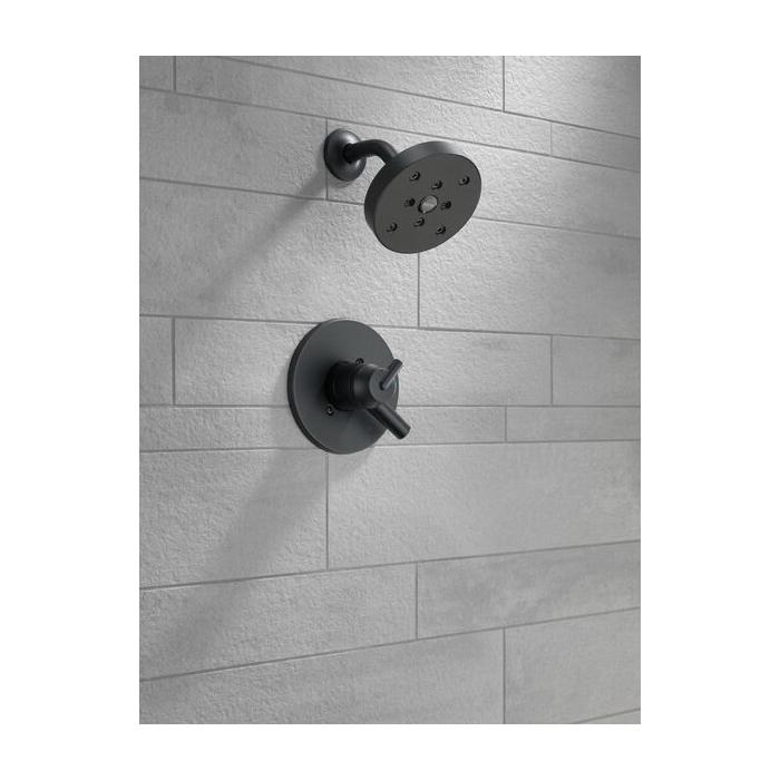DELTA® Trinsic® T17259-BL Shower Trim Kit, Brass, Matte Black, 2-Handle -Handle, 1.75 gpm thumbnail 4