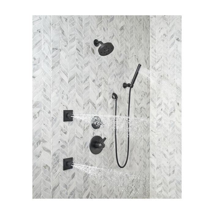 DELTA® Trinsic® T17259-BL Shower Trim Kit, Brass, Matte Black, 2-Handle -Handle, 1.75 gpm