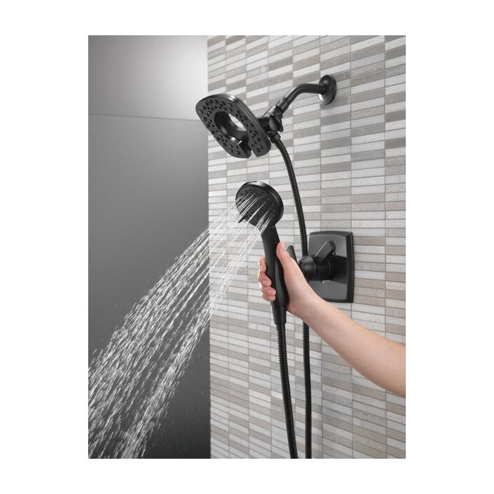 DELTA® Ashlyn® T17264-BL Shower Trim Kit, Brass, Matte Black, 2-Handle -Handle, 1.75 gpm
