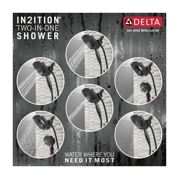 DELTA® Ashlyn® T17264-BL-I Shower Trim Kit, Brass, Matte Black, 2-Handle -Handle, 1.75 gpm thumbnail 2