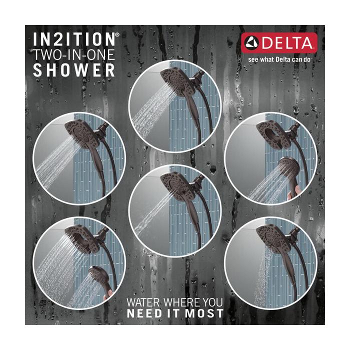 DELTA® Ashlyn® T17264-RB-I Shower Trim Kit, Brass, Venetian Bronze, 2-Handle -Handle, 1.75 gpm thumbnail 4
