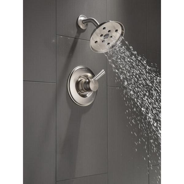 DELTA® 17 Series Linden™ T17293-SS Shower Trim, 1/2 in, Brass, Stainless Steel, 2-Handle -Handle, 1.75 gpm