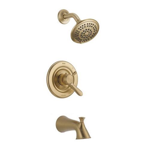 DELTA® 17 Series Lahara® T17438-CZ Tub/Shower Trim, Brass, Champagne Bronze, 1.75 gpm