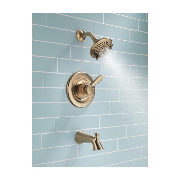 DELTA® 17 Series Lahara® T17438-CZ Tub/Shower Trim, Brass, Champagne Bronze, 1.75 gpm thumbnail 2