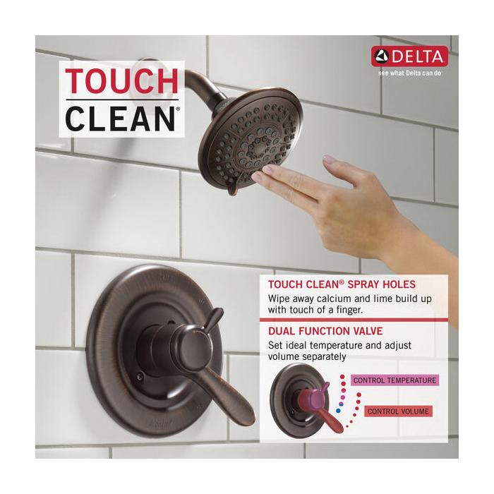 DELTA® Lahara® T17438-RB Shower Trim Kit, 1/2 in, IPS, Brass, Venetian Bronze, 1 -Handle, 1.75 gpm thumbnail 3