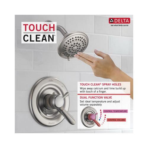 DELTA® Lahara® T17438-SS Shower Trim Kit, 1/2 in, IPS, Brass, Brilliance® Stainless Steel, 1 -Handle, 1.75 gpm thumbnail 2