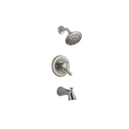 DELTA® Lahara® T17438-SS Shower Trim Kit, 1/2 in, IPS, Brass, Brilliance® Stainless Steel, 1 -Handle, 1.75 gpm