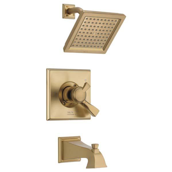 DELTA® Monitor® 17 Series Dryden® T17451-CZ Tub and Shower Trim, Brass, Champagne Bronze, 2 -Handle, 2.5 gpm