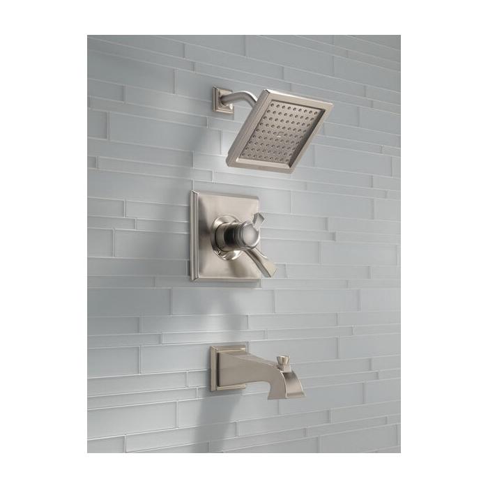 DELTA® Dryden® T17451-SS Shower Trim Kit, 1/2 in, IPS x Sweat, Brass, Brilliance® Stainless Steel, 1 -Handle, 2.5 gpm