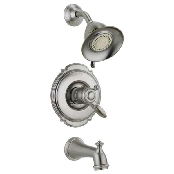 DELTA® Monitor® Monitor® 17 Series Victorian® T17455-SS Tub and Shower Faucet Trim, Brass, Stainless Steel