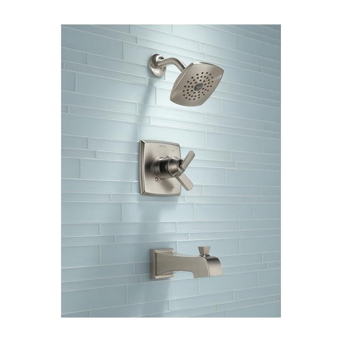 DELTA® Ashlyn® T17464-SS Shower Trim Kit, IPS x Sweat, Brass, Brilliance® Stainless Steel, 2 -Handle, 1.75 gpm