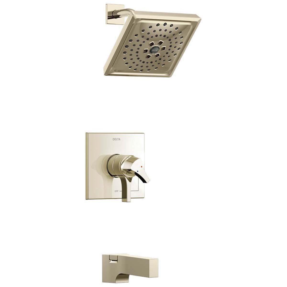 DELTA® 17 Series Zura® T17474-PN Tub and Shower Trim, Brass, Polished Nickel, 1 -Handle, 1.75 gpm