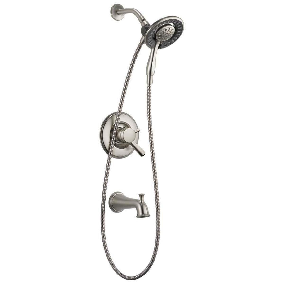 DELTA® T17493-I Series Linden™ T17493-SS-I Tub and Shower Trim, 1/2 in, Brass, Stainless Steel, 1 -Handle, 1.75 gpm