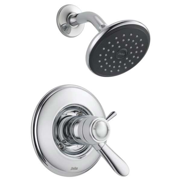 DELTA® 17T Series Lahara® T17T238 Shower Trim, Brass, Chrome, 2-Handle-Handle, 1.75 gpm