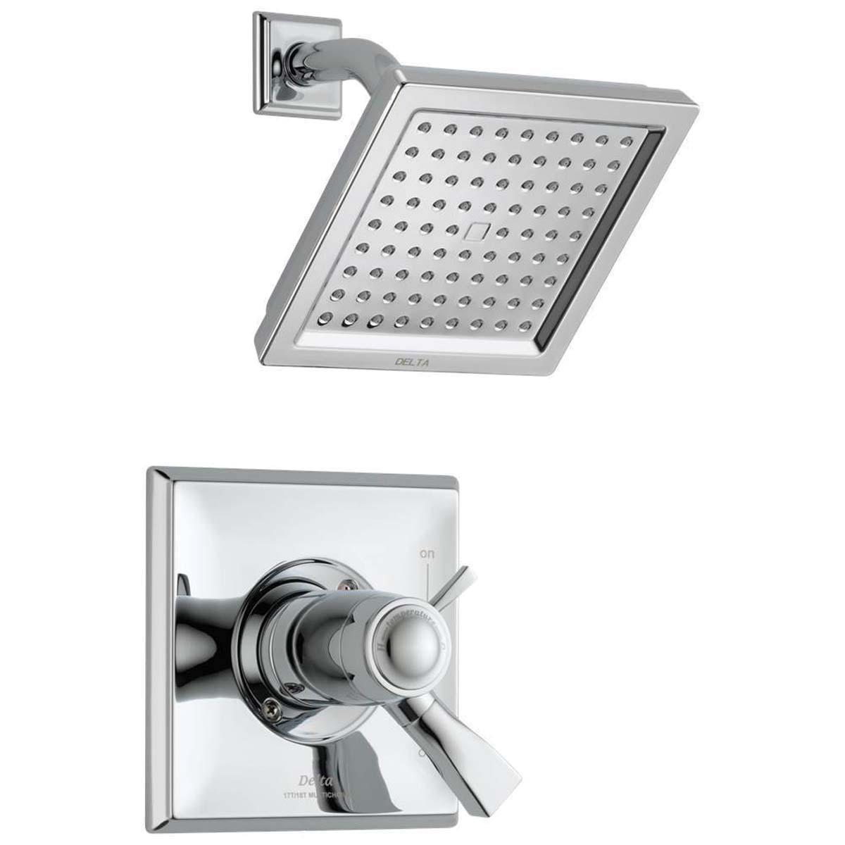 DELTA® TempAssure® 17T Series Dryden™ T17T251 Shower Trim, Brass, Chrome, 2-Handle-Handle, 2.5 gpm