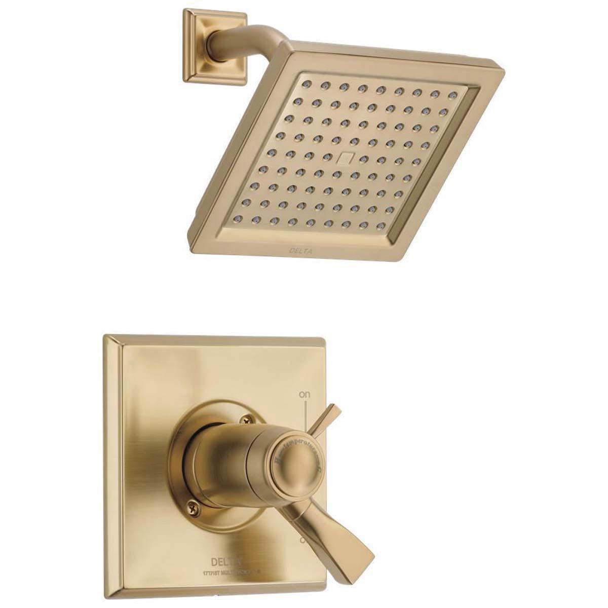 DELTA® TempAssure® 17T Series Dryden™ T17T251-CZ Shower Trim, Brass, Brilliance Champagne Bronze, 2-Handle -Handle thumbnail 2