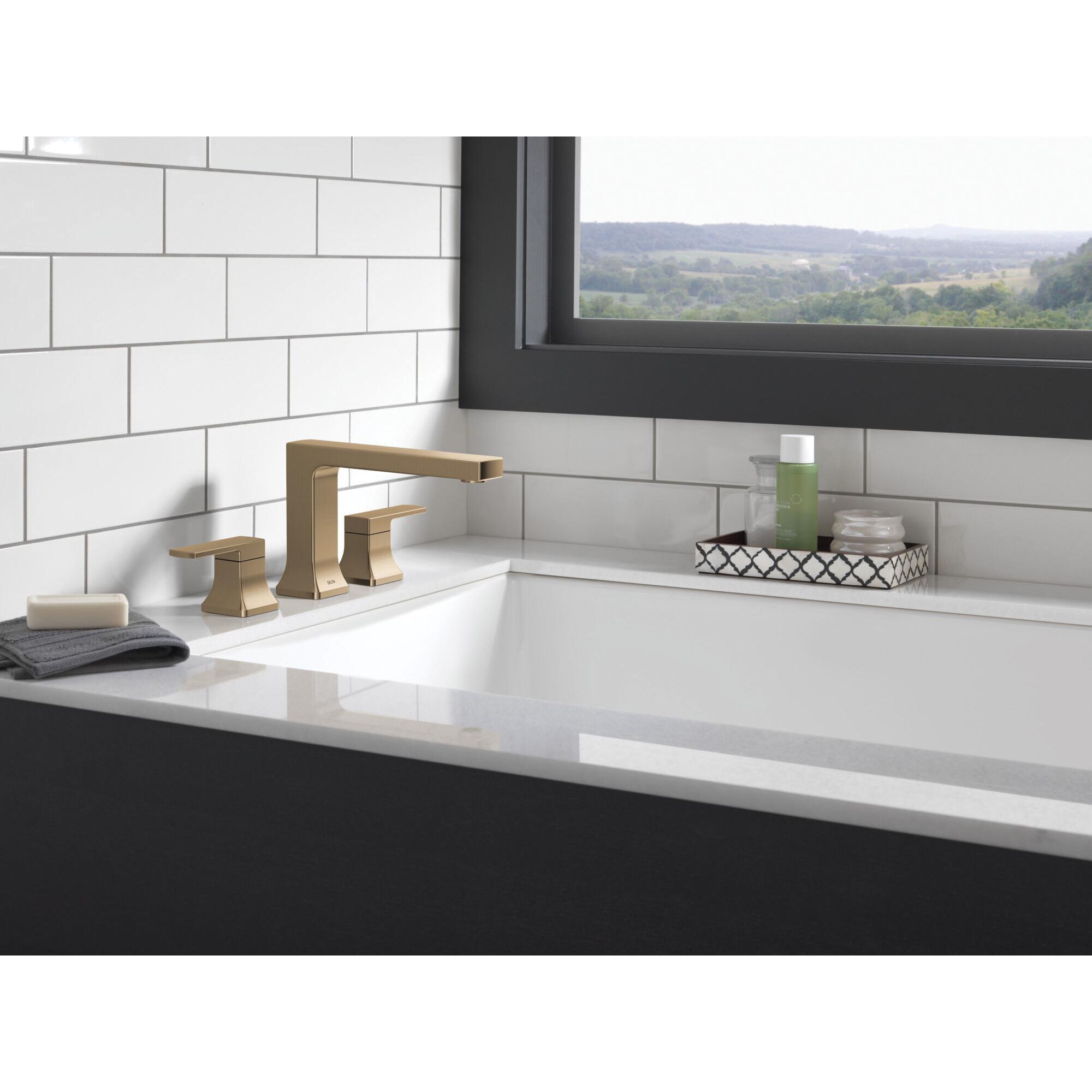 DELTA® Velum™ T2737-CZ Roman Tub Trim, 3-Faucet Hole, Champagne Bronze, 2-Handle