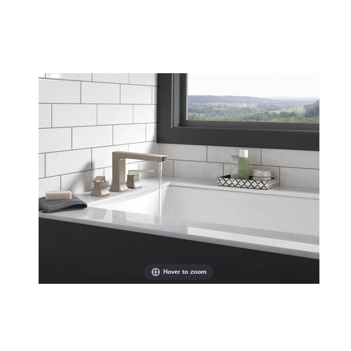 DELTA® Velum™ T2737-SS Roman Tub Trim, 3 -Faucet Hole, Brass, Stainless, 2-Handle -Handle, 18 gpm