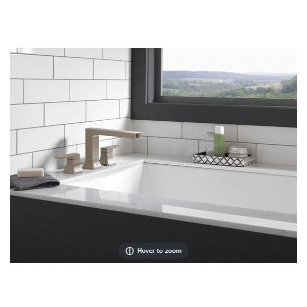 DELTA® Velum™ T2737-SS Roman Tub Trim, 3 -Faucet Hole, Brass, Stainless, 2-Handle -Handle, 18 gpm thumbnail 2