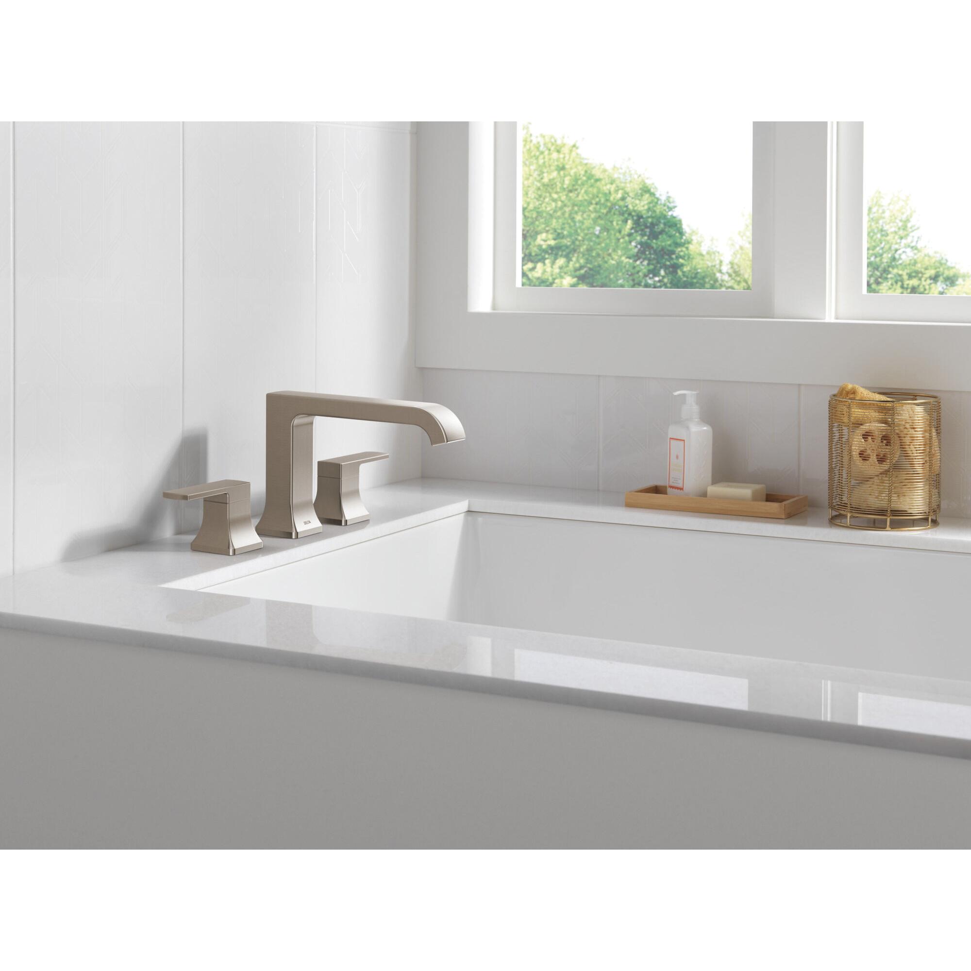 DELTA® Velum™ T2739-SS Roman Tub Trim, 3-Faucet Hole, Stainless, 2-Handle thumbnail 3