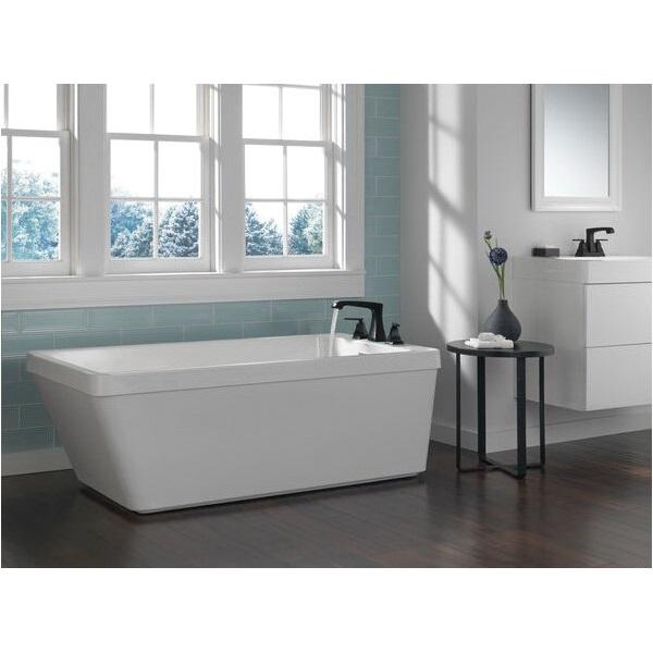 DELTA® Ashlyn® T2764-BL Roman Tub Trim, 3 -Faucet Hole, Brass, Matte Black, 2-Handle -Handle, 1.75 gpm