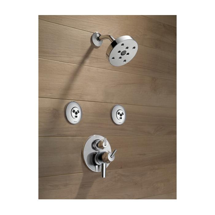 DELTA® Monitor® 17 Series Trinsic® T27859 Valve Trim, Lever Handle, 3-Handle -Handle, Metal, Chrome-Plated