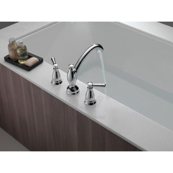 DELTA® Linden™ T2793 Roman Tub Trim, 3-Faucet Hole, Chrome, 2-Handle-Handle, 2 gpm