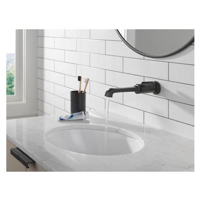DELTA® Tetra® T3589LF-BLWL Bathroom Faucet, 1-Handle, Wall, Vessel, Matte Black