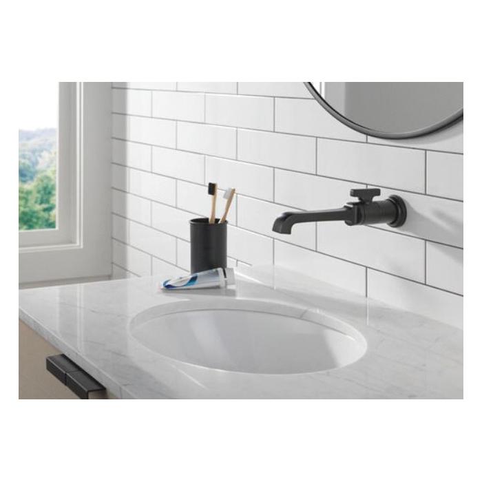 DELTA® Tetra® T3589LF-BLWL Bathroom Faucet, 1-Handle, Wall, Vessel, Matte Black thumbnail 2