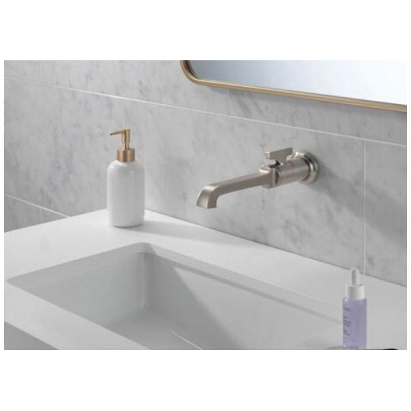 DELTA® Tetra® T3589LF-SS-PR-WL Bathroom Faucet, 1-Handle, Wall, Vessel, Lumicoat® Stainless