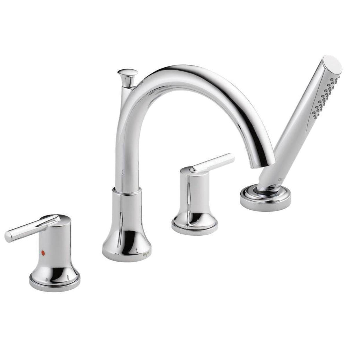 DELTA® Trinsic® T4759 Tub/WhirlPool Faucet Trim, 4-Faucet Hole, Chrome, 2-Handle-Handle, 1.75 gpm thumbnail 2