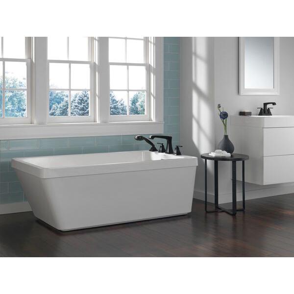 DELTA® Ashlyn® T4764-BL Roman Tub and Whirlpool Faucet Trim, 4 -Faucet Hole, Brass, Matte Black, 2-Handle -Handle